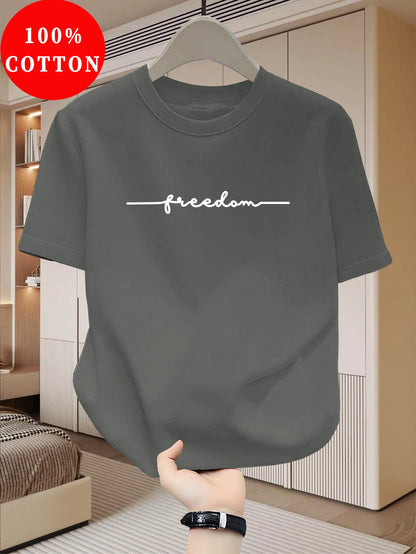 Large Letter Print Tee — Unisex 100% Cotton Loose Fit High Street T-Shirt