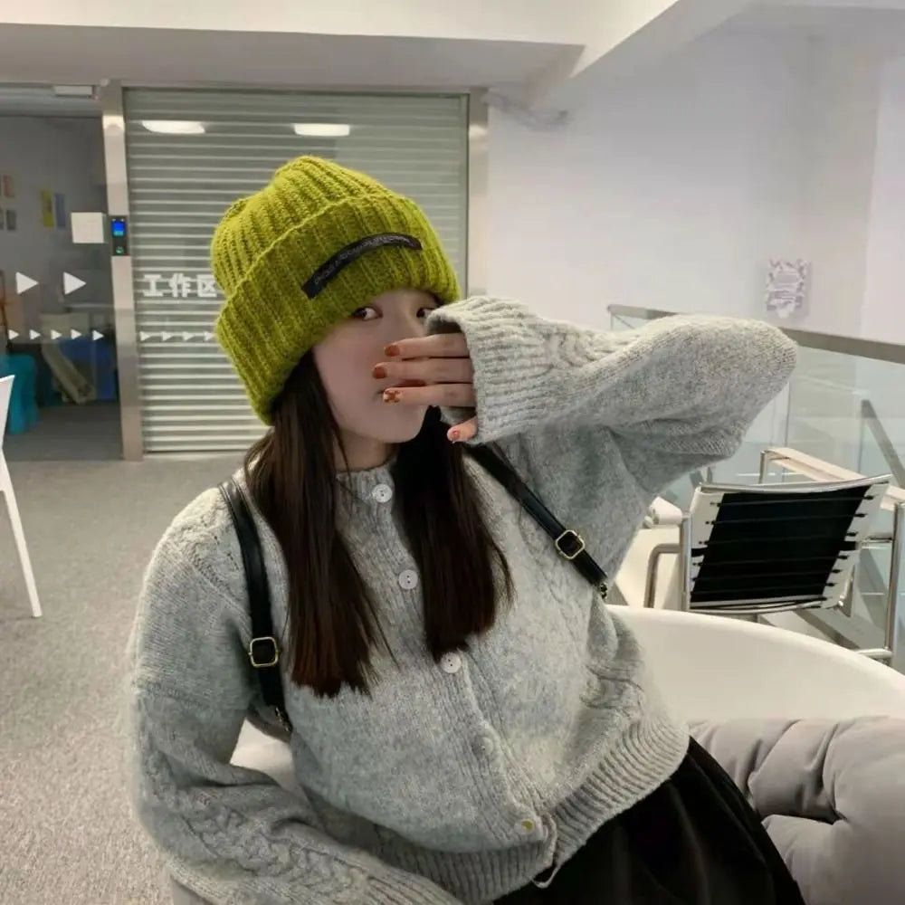 Fashion Winter Warm Hats for Women Casual Stacking Knitted Bonnet Caps Men Hats Solid Color Hip Hop Unisex Female Beanies