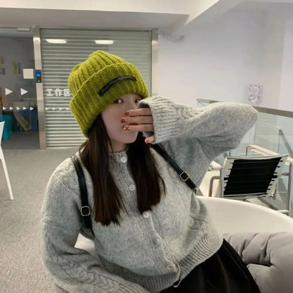 Fashion Winter Warm Hats for Women Casual Stacking Knitted Bonnet Caps Men Hats Solid Color Hip Hop Unisex Female Beanies