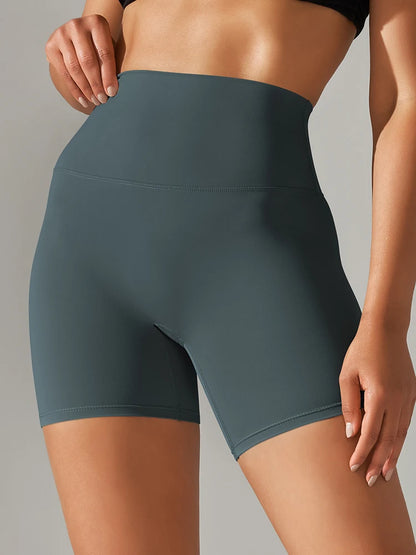 Squat-Proof High-Waist Yoga Shorts — Women's Quick-Dry Gym Shorts