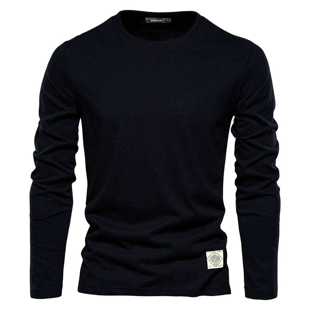 Everyday Classic Long Sleeve Tee — 100% Cotton Men's Crew Neck