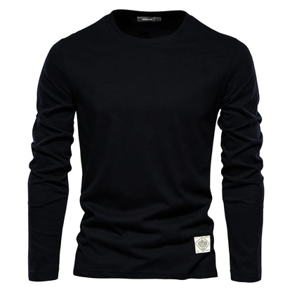 Everyday Classic Long Sleeve Tee — 100% Cotton Men's Crew Neck