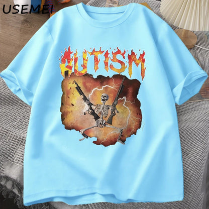 Quirky Skeleton Graphic Tee — Unisex Vintage Cotton Streetwear T-Shirt