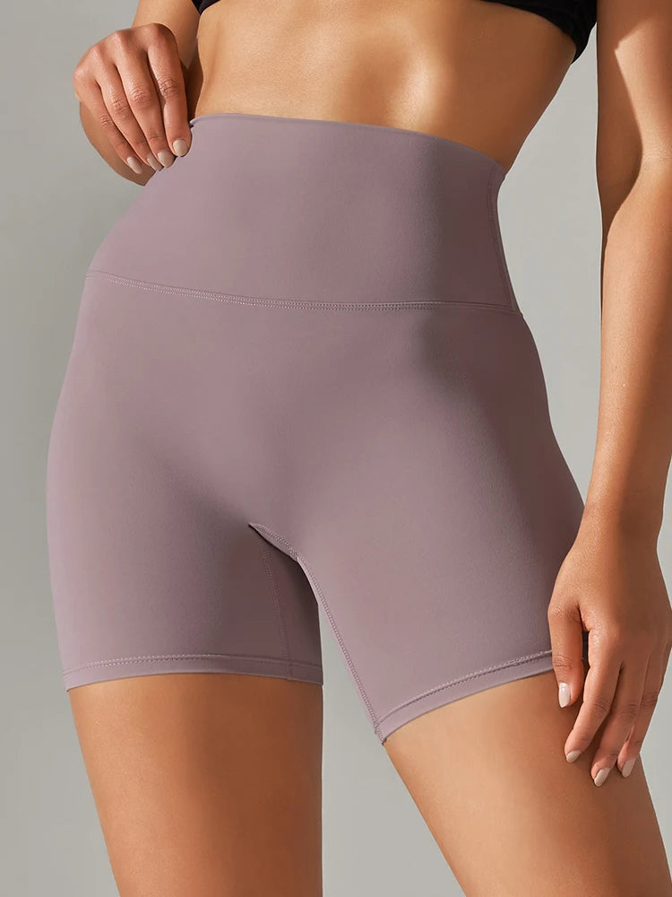 Squat-Proof High-Waist Yoga Shorts — Women's Quick-Dry Gym Shorts