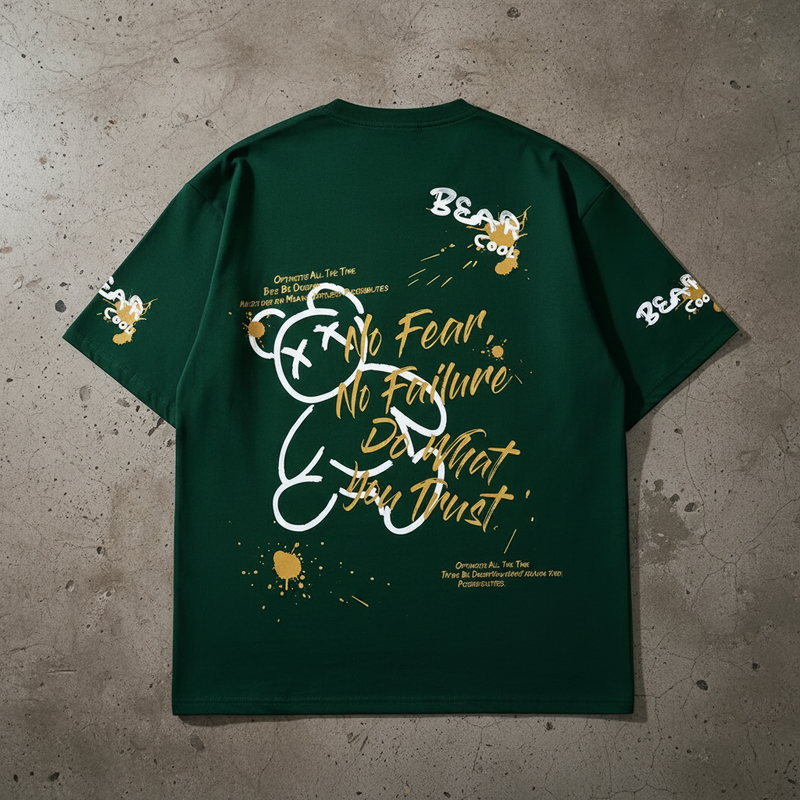 Cartoon Bear Print Tee