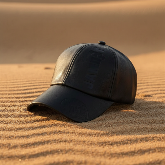Faux Leather Letter Print Cap