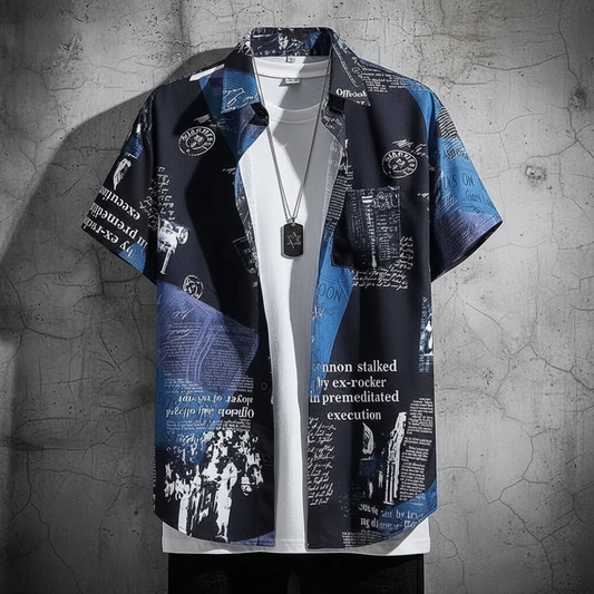 Graffiti Print Short Sleeve Shirt