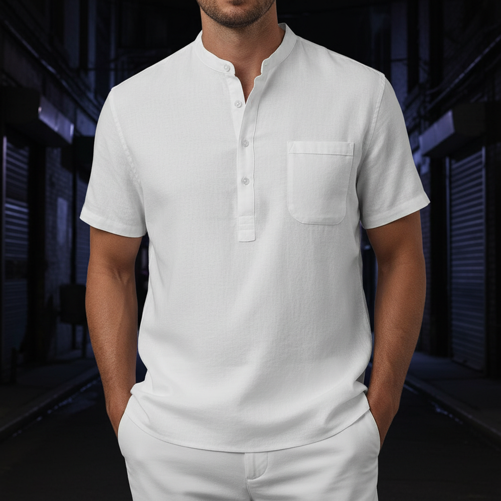 Men's Linen Henley
