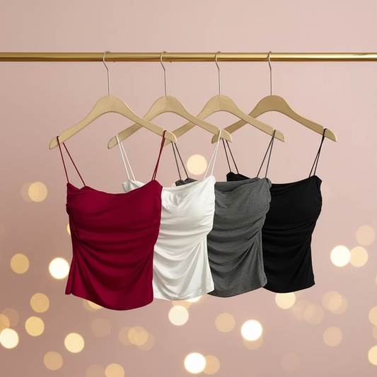 Pleated Waist Support Cami Top