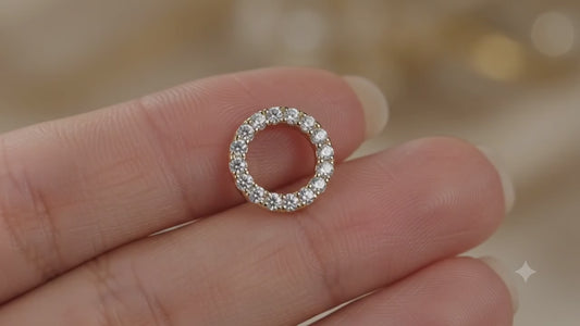 LATS Delicate Small Gold Colour Circle Studs for Women