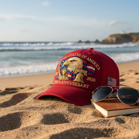 Washed Cotton Eagle Print Trucker Hat